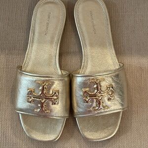 Tory Burch gold Eleanor gold slide size 7